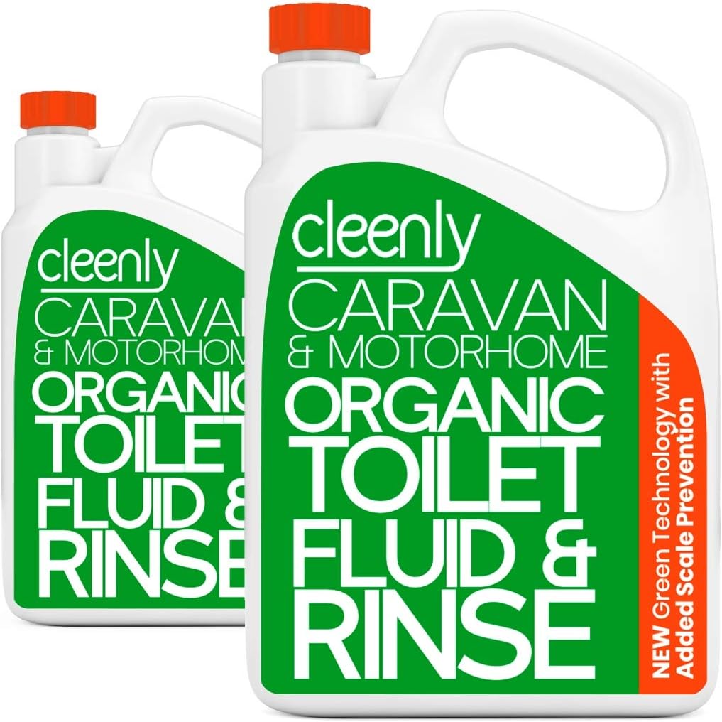 Cleenly Organic Toilet Fluid Rinse Green Solution Cleaner 4L for Caravan and Motorhomes - Eco-Friendly, Formaldehyde Free - 4 Litres