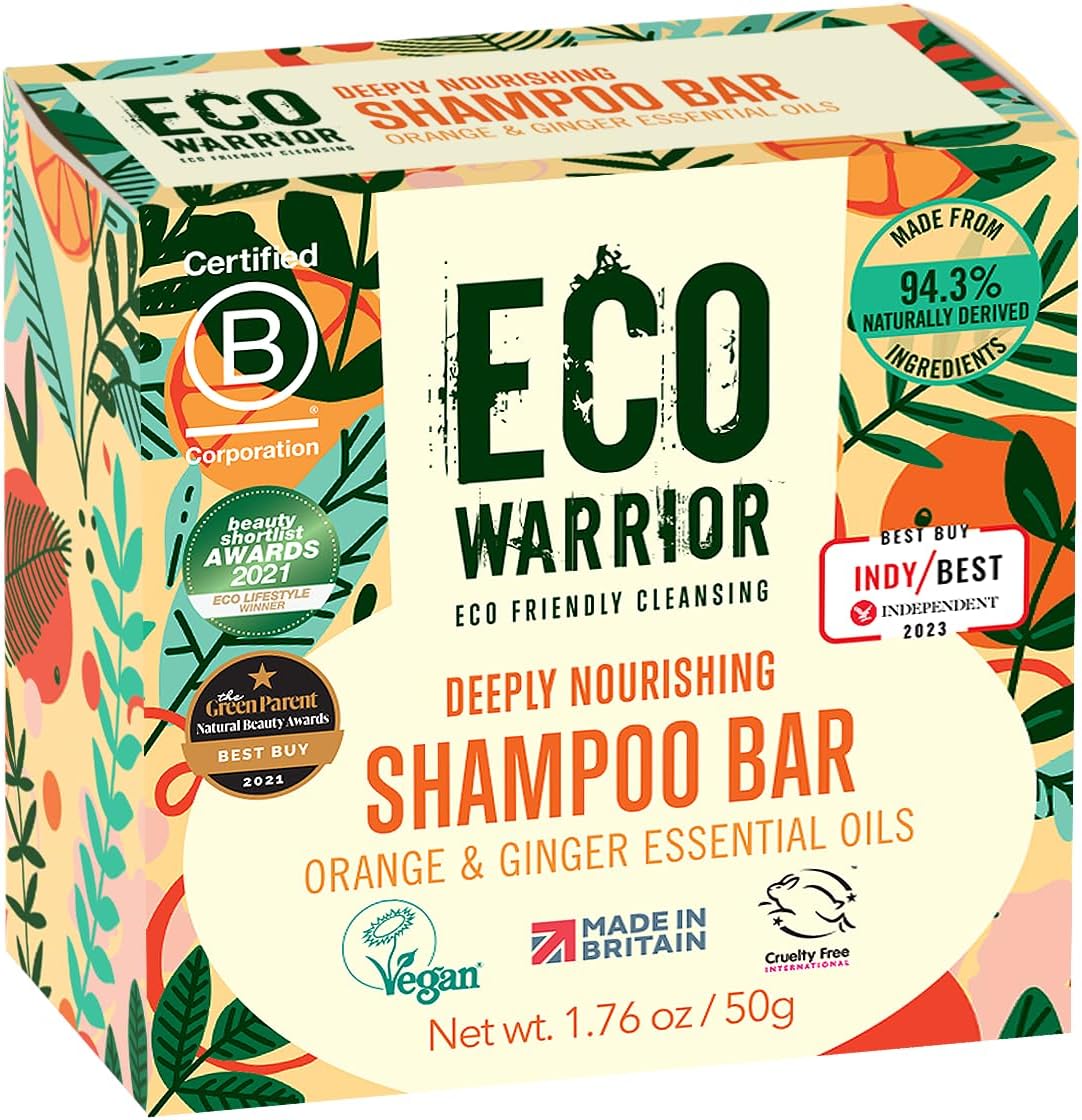 Eco Warrior Deeply Nourishing Mini Shampoo Bar 50g | Vegan, Cruelty Free, Natural, No SLS or Parabens| Eco Friendly Cleansing Bar, ideal travel toilettries, plastic free and planet friendly