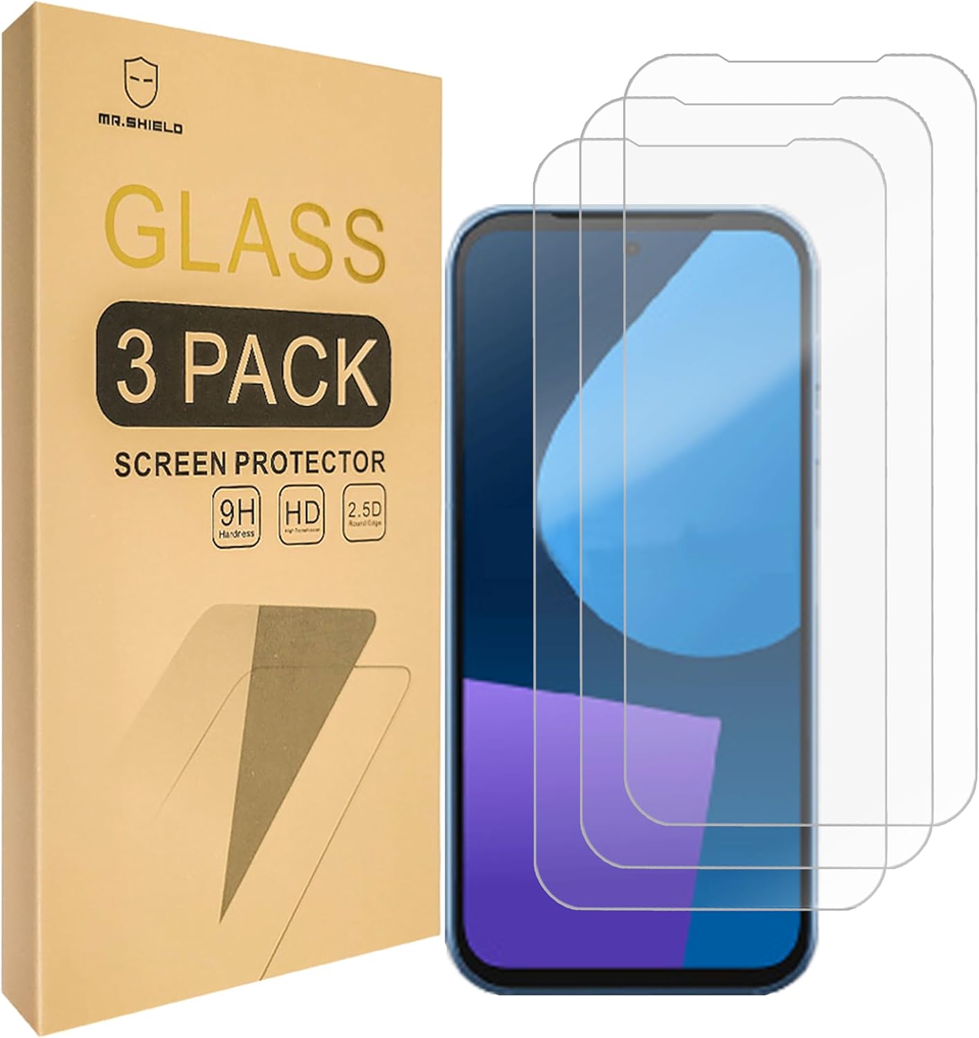 Mr.Shield [3-Pack] Screen Protector For Fairphone 5 [Tempered Glass] [Japan Glass with 9H Hardness] Screen Protector