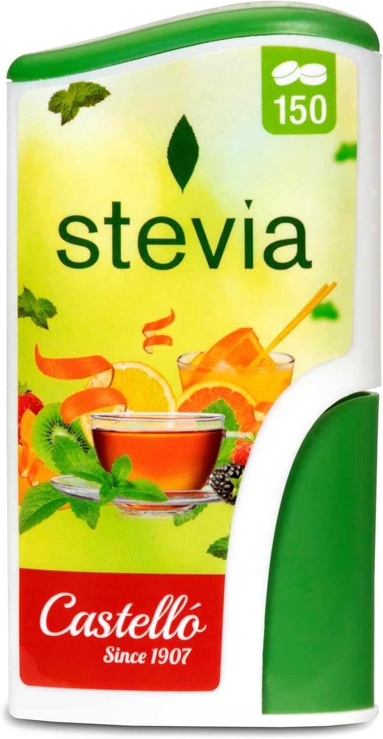 Castello since 1907 Stevia Sweetener Tablets | 150 Tablets/Servings | 1 tablet = 1 teaspoon of sugar | Zero Calorie Sugar Substitute | 0 Calories - Low Glycemic Index - 0 Net Carbohydrates - Keto
