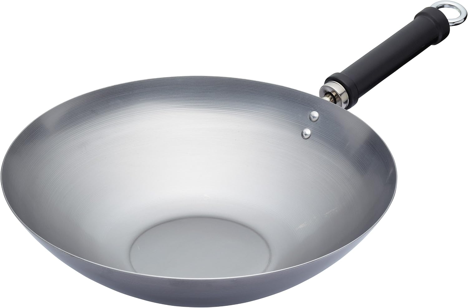 KitchenCraft World of Flavours Uncoated Induction Safe Chinese Style Carbon Steel Wok, 3 cm