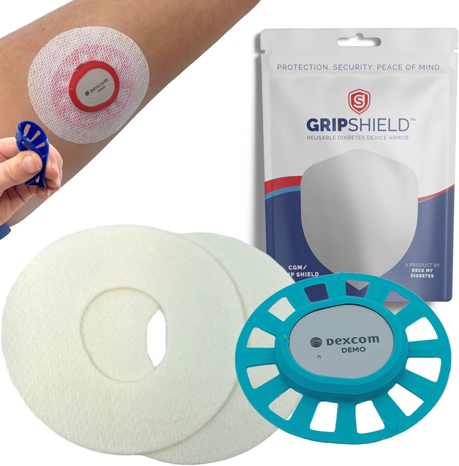 Dexcom G7 GripShield Flexible and Reusable CGM Armor-Protection from Accidental Bumps (Aqua)