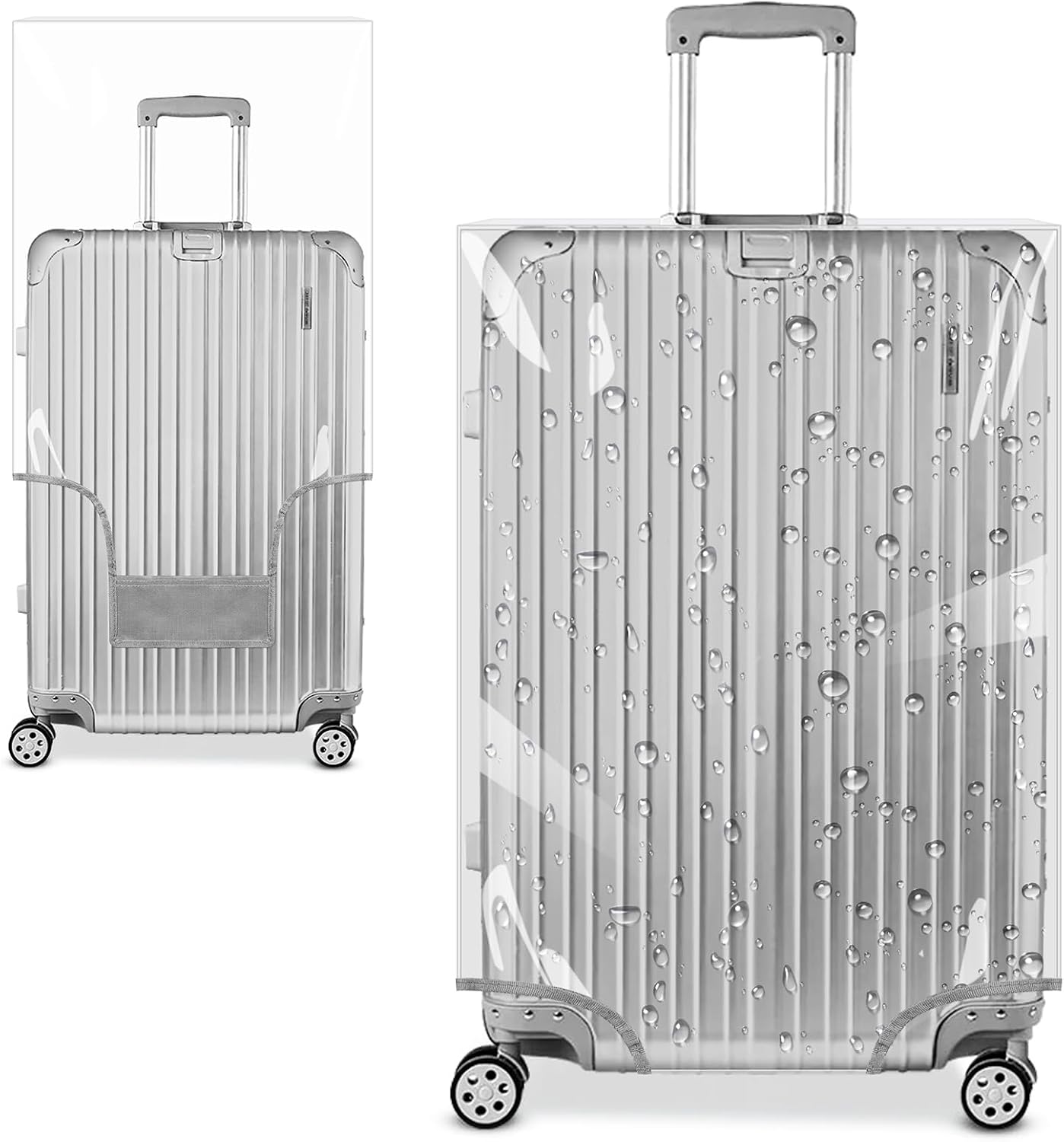 Yotako Clear PVC Suitcases Covers Protectors 30 Inch Luggage Cover Large | Transparent Frameless Design with Secure Hook & Loop Closure, Durable 0.3mm Travel Luggage Protector