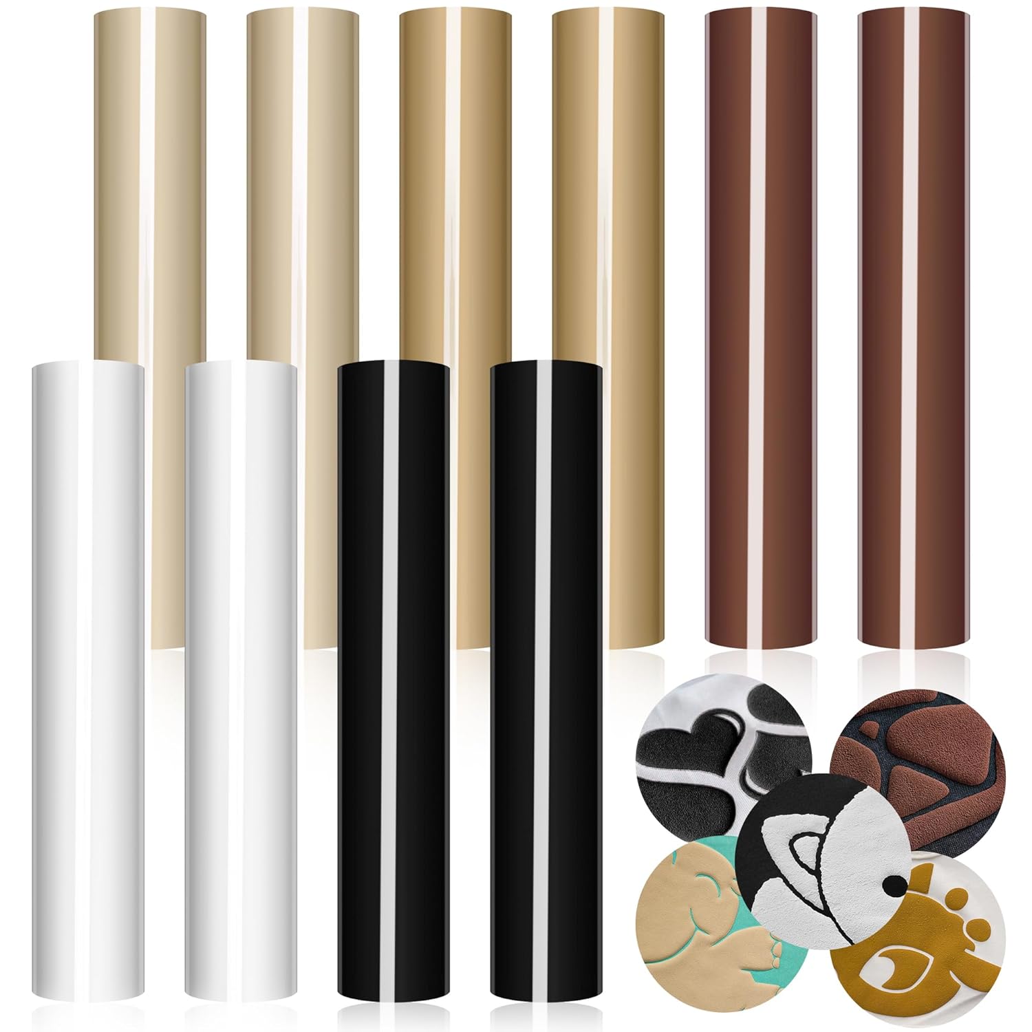 3D Puff Heat Transfer Vinyl 10" x 12" - 10 Sheets Puffy HTV Vinyl for DIY Clothing,Shirts,Logos,Hats,Fabric Foaming Iron on Vinyl Compatible with Heat Press Craft Cutter