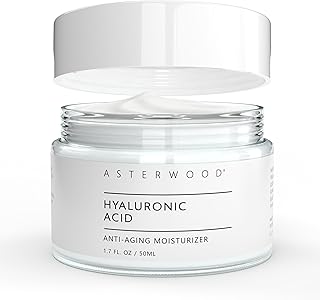Asterwood Hyaluronic Acid Moisturizer - Face Cream for Anti-Aging, Anti-Wrinkle - Hydrating for Dry Skin - Facial Moisturizer for Women & Men - Fragrance-Free, Non-Comedogenic - 1.7 oz