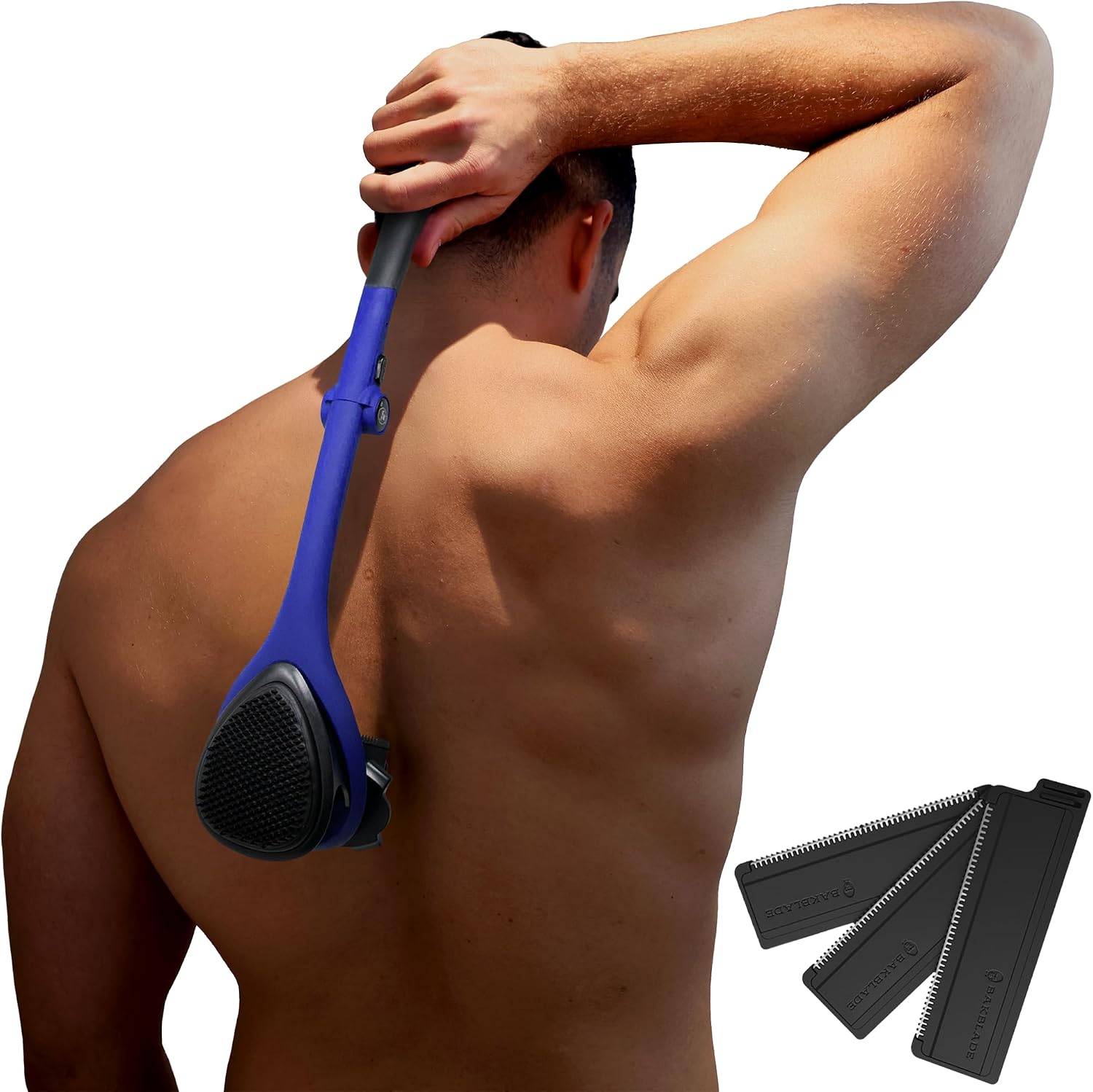 baKblade 2.0 Elite - Back Hair Removal and Body Shaver (DIY), Ergonomic Handle, Shave Wet or Dry (Extra Blades Included)
