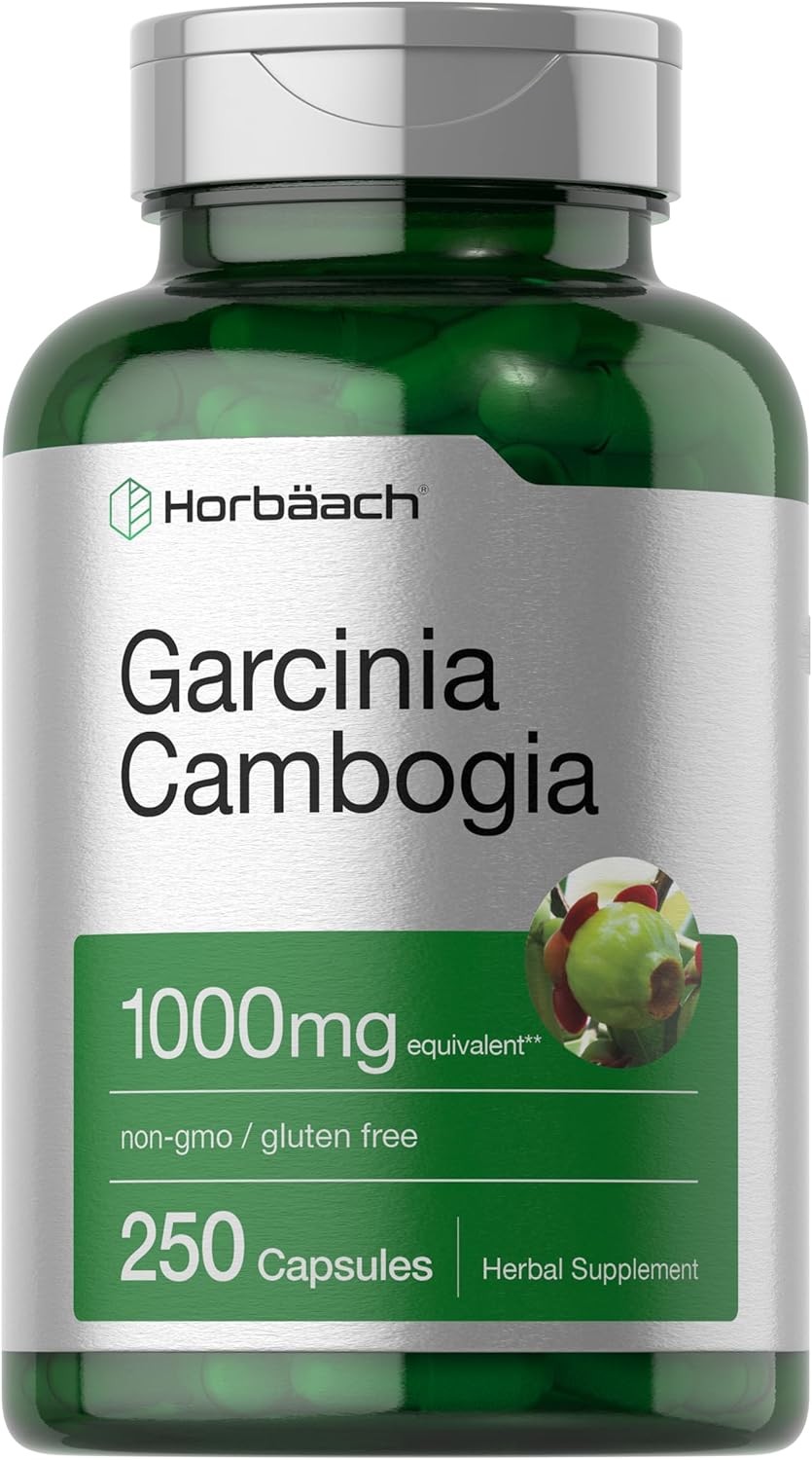Horbaach Garcinia Cambogia Extract Pills | 1000mg | 250 Capsules | Herbal Extract Supplement | Non-GMO, Gluten Free