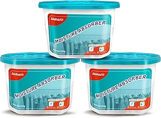 Moisture Absorber Boxes 500ml, Humidity Absorbers Attracts Extra Moisture from Bathroom, Closet, Car & Boats, Dehumidifier for Basement, Kitchen & Room.(Fragrance Free, 3 Packs)