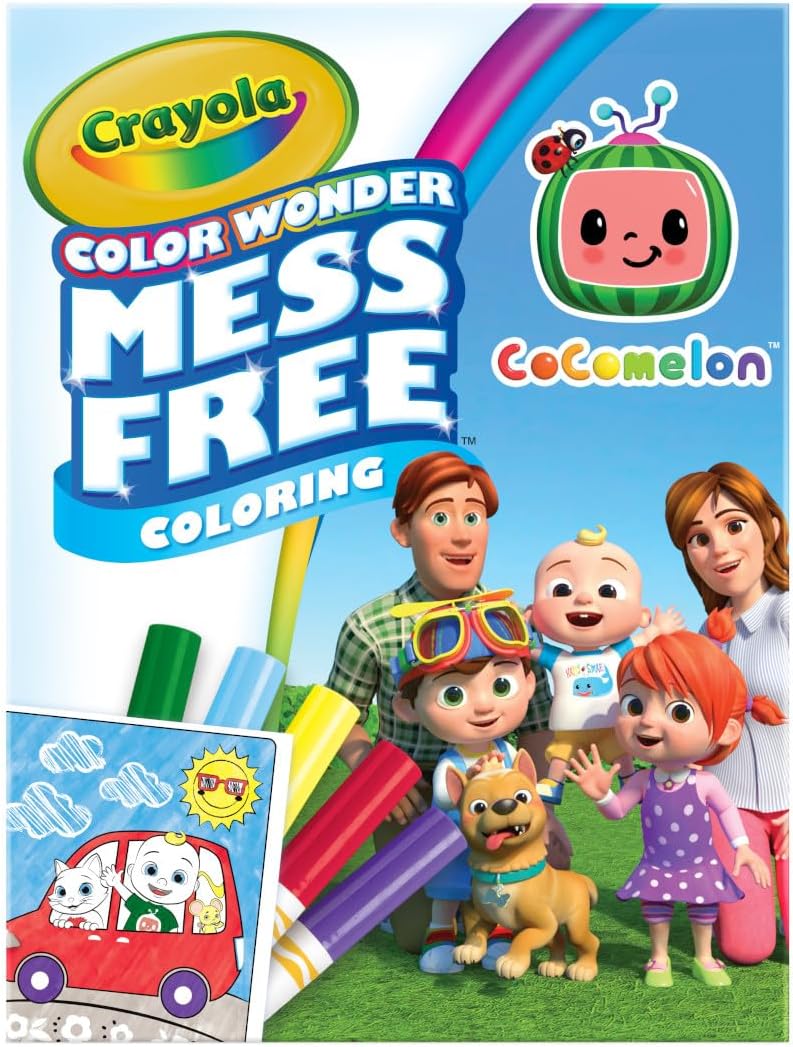 Crayola Cocomelon Color Wonder Coloring Set, Cocomelon Coloring Pages, Mess Free Coloring for Toddlers, Travel Activity, Gift for Kids