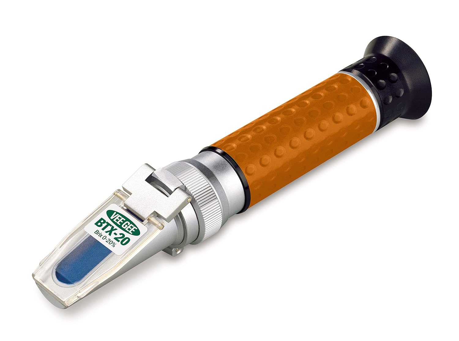 Vee Gee Scientific BTX-20 Handheld Refractometer, with Brix Scale, 0-20%, +/-0.1% Accuracy, 0.10% Resolution, 10 to 30 degree C ATC