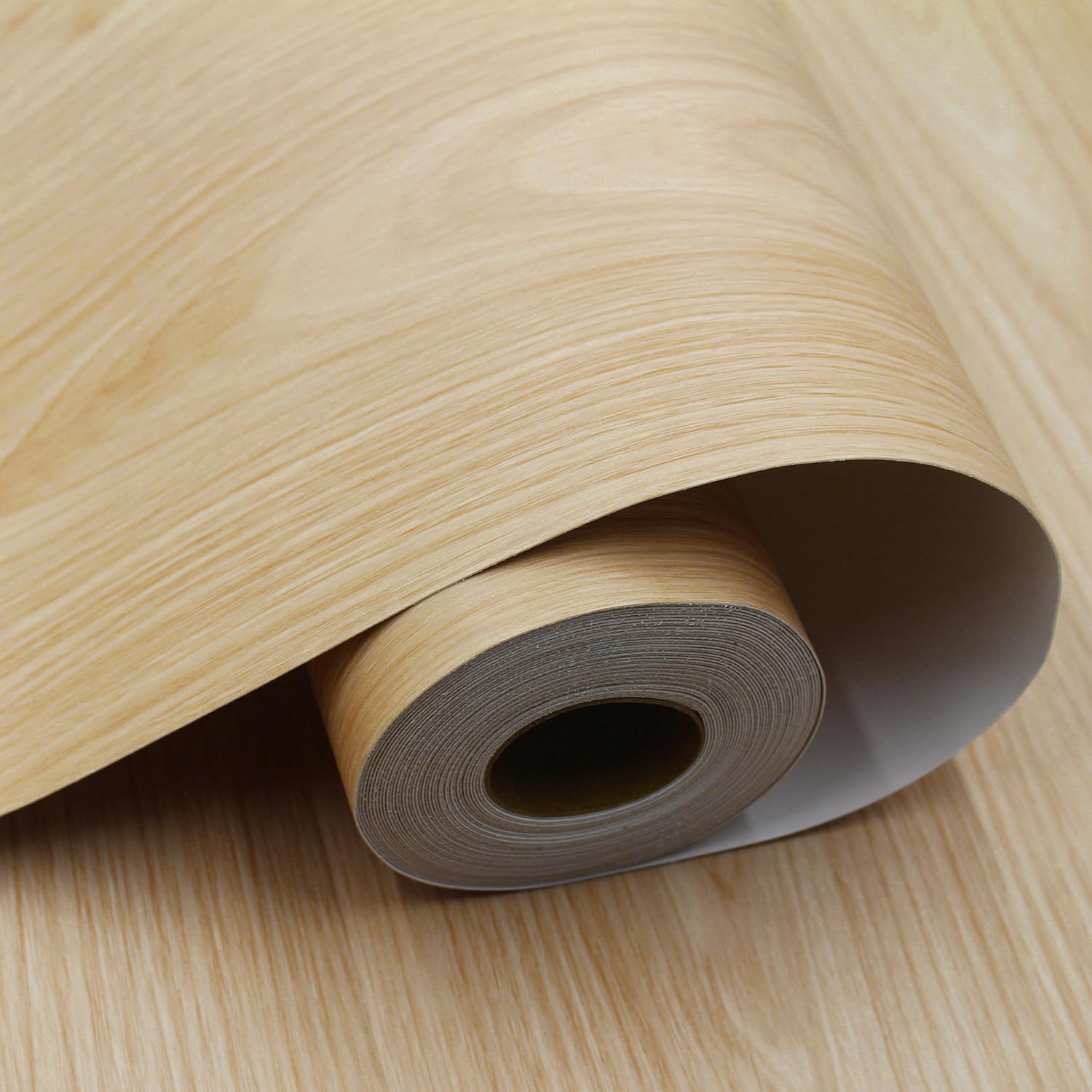 Wood Grain Peel and Stick Floor Tiles, 11.8" W × 118" L, Natural Oak