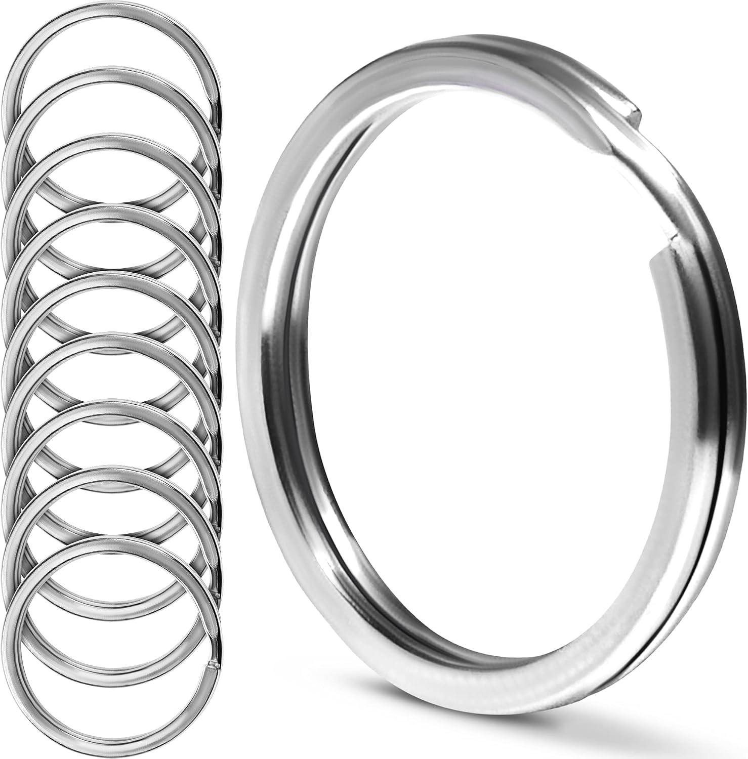 CREST Surgical and Marine Grade Stainless Steel Split Ring for Keychains SS316L Key Rings for Car Keys
