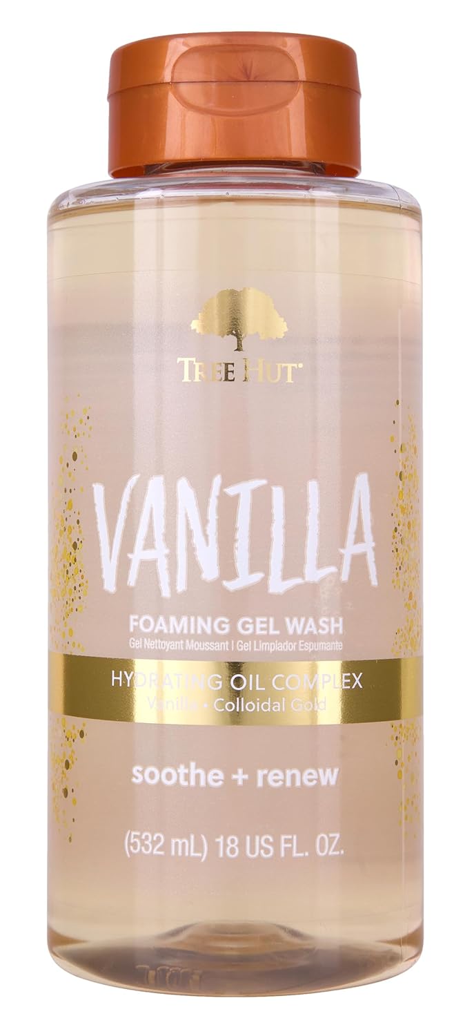 Tree Hut Vanilla Nourishing & Moisturizing Foaming Gel Wash, 18 oz., Hydrating