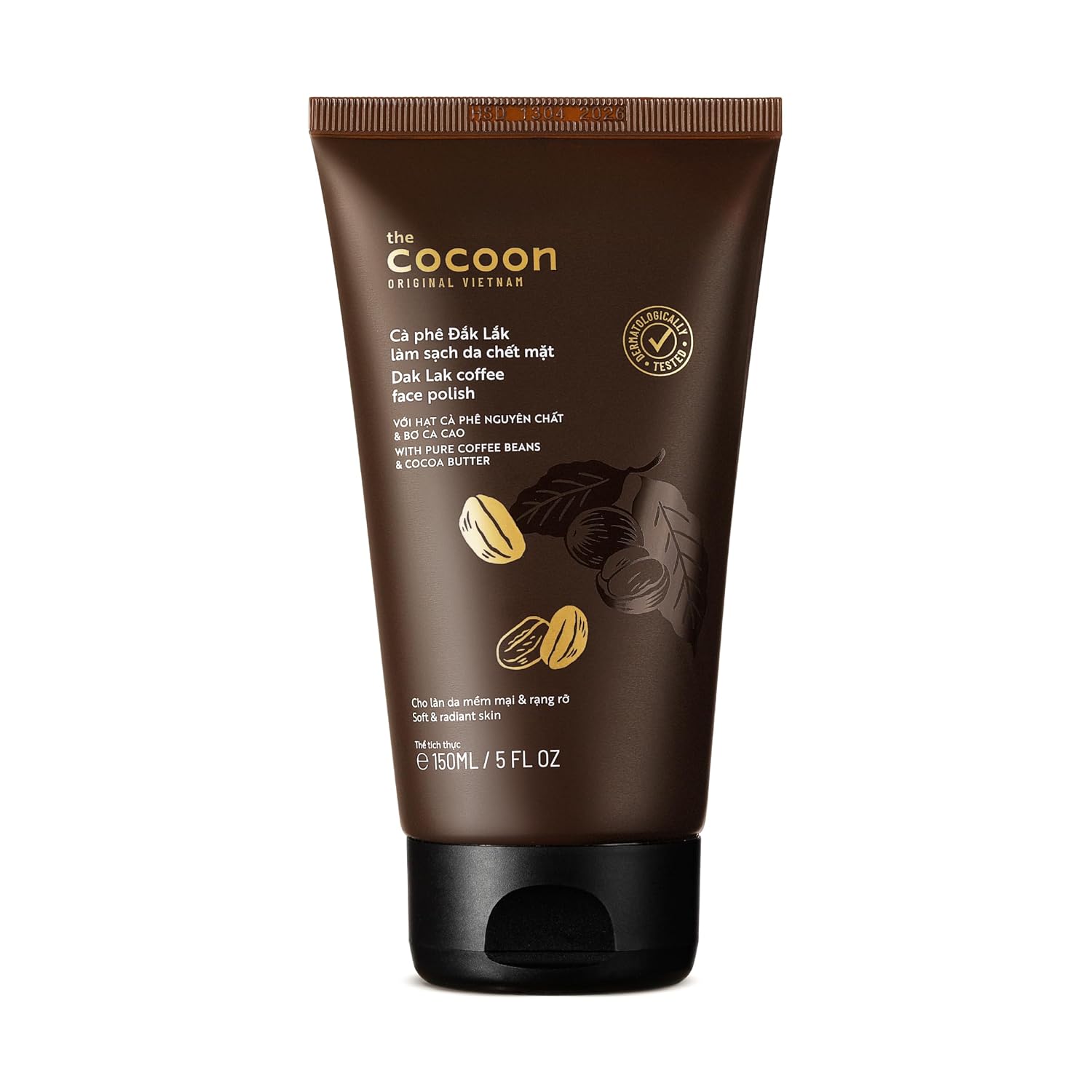 Cocoon Original Vietnam Coffee Face Scrub 150ml/ 5.07 fl oz Dak Lak Coffee Exfoliating Facial Scrub with Cocoa Butter Gentle Exfoliation for Smooth and Soft Skin ASIN B0BZVPWQ5L
