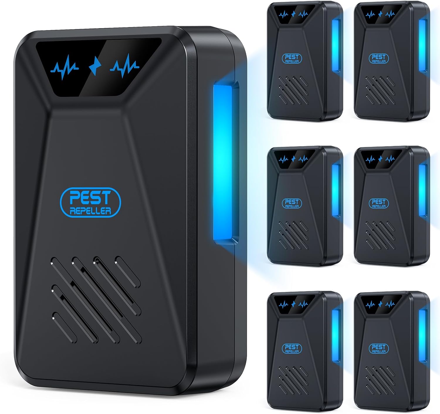 6 Packs Ultrasonic Pest Control Repeller, Electronic Pest Repellent Plug in Indoor for Insect Roaches Spider Ant Bug Mosquito Mouse Repellent for House Kitchen Garage Warehouse