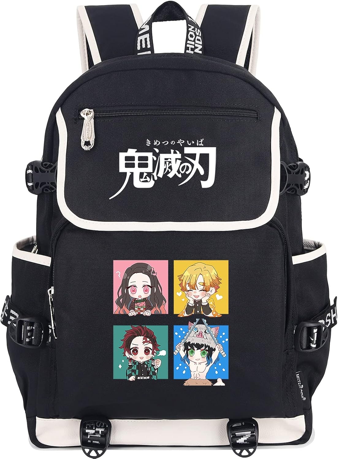 Roffatide Anime Demon Slayer Kamado Tanjirou Kamado Nezuko Laptop Backpack with USB Charging Port