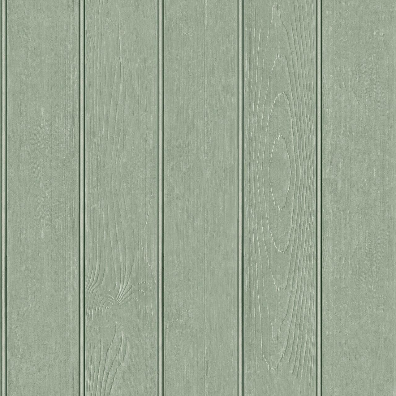 Beaded Wood Panel Sage Green Wallpaper - Modern Realistic Contemporary Trendy - Stylish Feature Wall