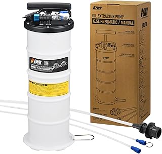 EWK Patented 6.5L Pneumatic/Manual Oil Extractor for Oil Change Pump for Automotive Fluids Vacuum Evacuation