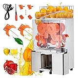 Commercial Orange Juicer Machine 110V, 120W Commercial Orange Juice Squeezer, Efficient 22-30 Oranges/Min, Easy to Clean with Pull-Out Filter Box, Stainless Steel & PP Material