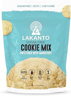 Lakanto Sugar Free Cookie Mix - Monk Fruit Sweetener, 1g Net Carb, Gluten Free, Dairy Free, Keto Diet Friendly, Delicious Snack, Almond Flour, Baking Mix (12 Servings)