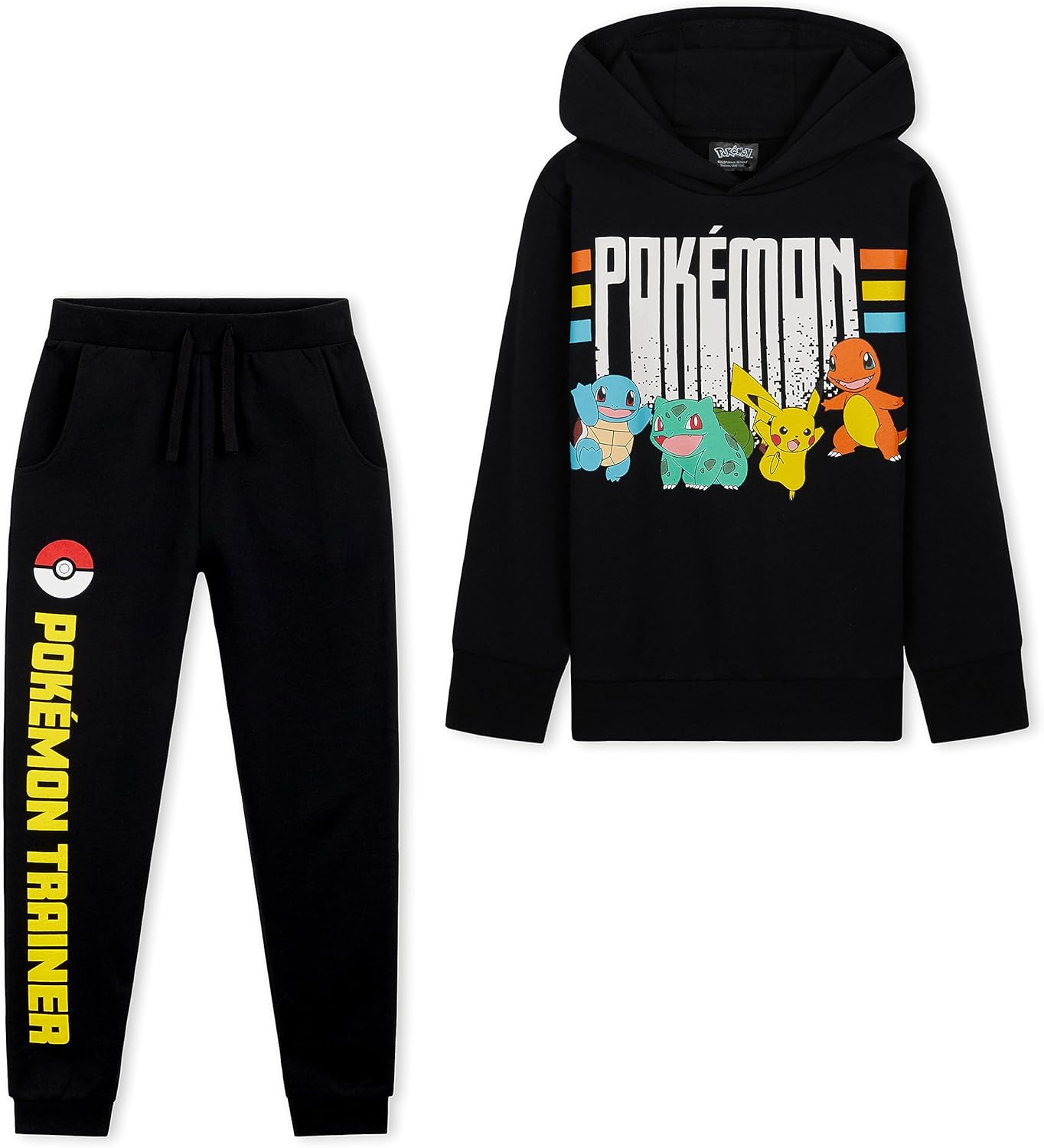 Pokemon Boys Tracksuit - 2 Piece Hoodie and Tracksuit Bottoms Set for Kids and Teenagers 5-14 Years - Gifts for Boys