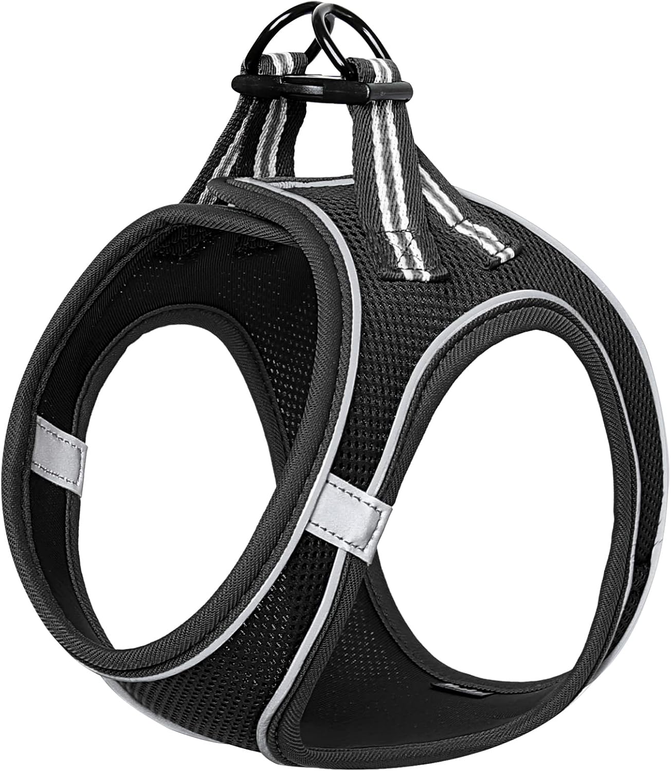 HEELE Dog Harness Small Dog Puppies Step-in Harness Soft Mesh Anti-Escape, Reflective Loop Harness Lightweight Comfortable for Training Walking Running, Black, XS