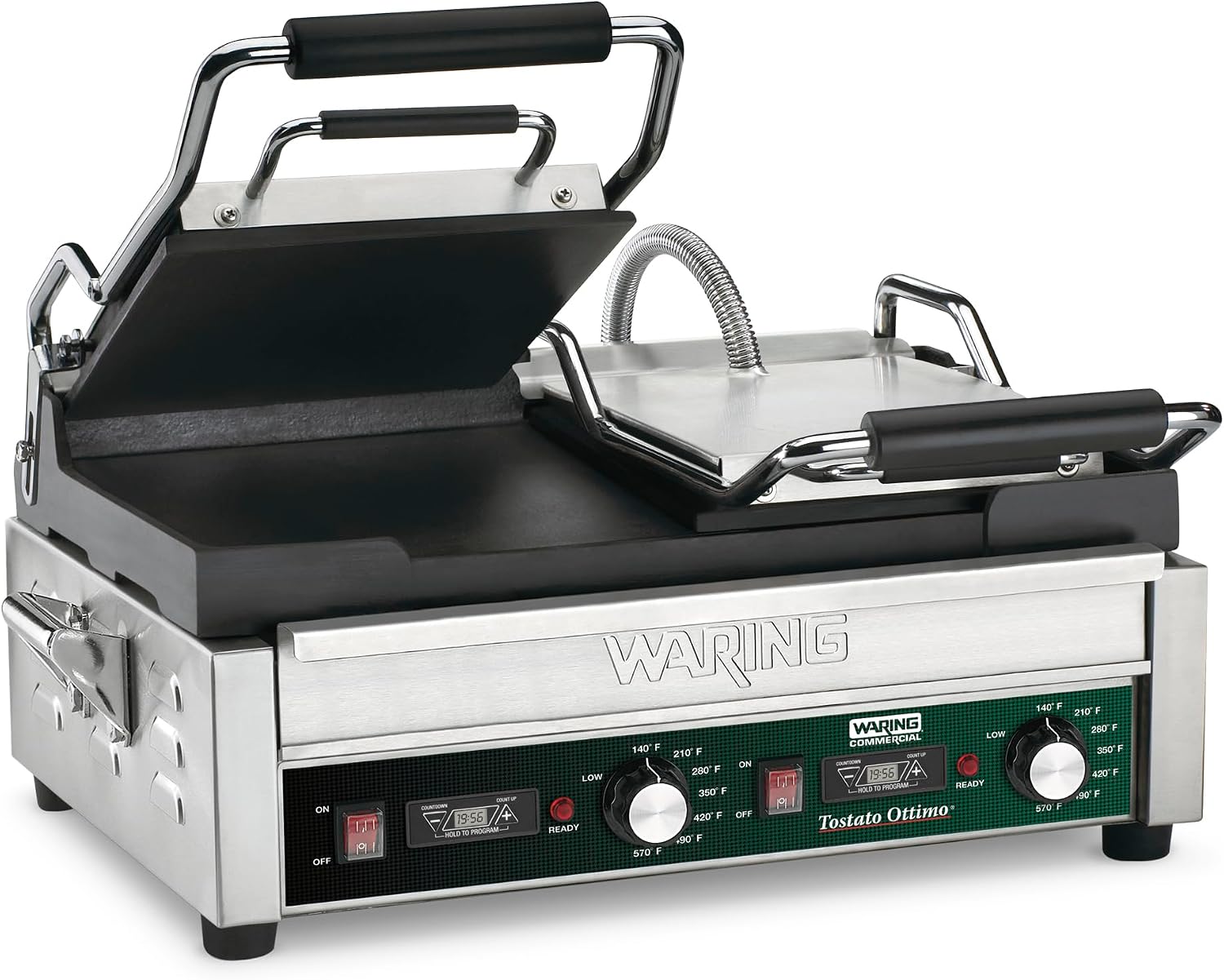 Waring Panini Press with Timer, 17" x 9.25" Cooking Surface & 240V