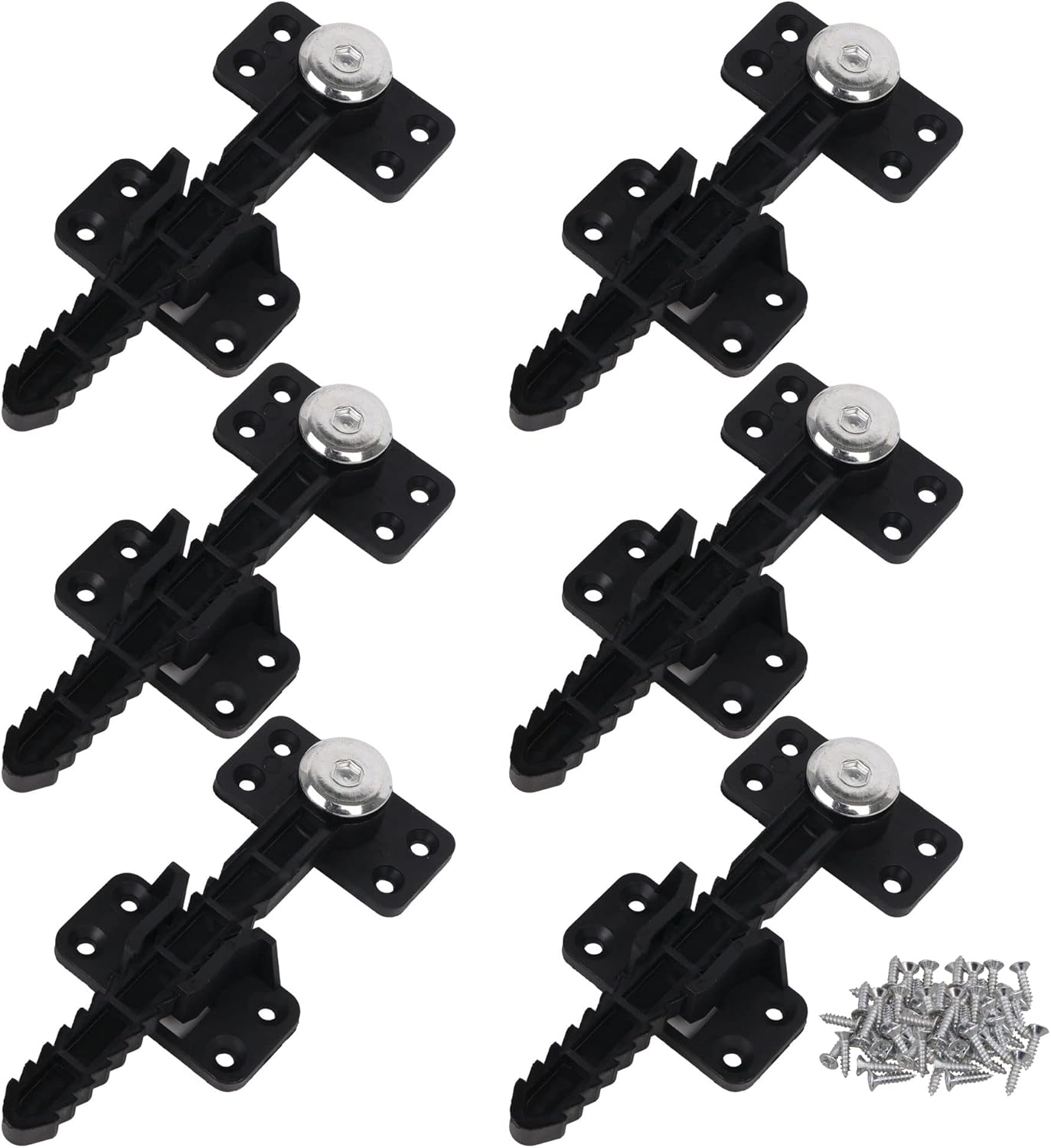6Set Furniture Couch Sofa Coated Plastic Invisible Connector Brackets Black