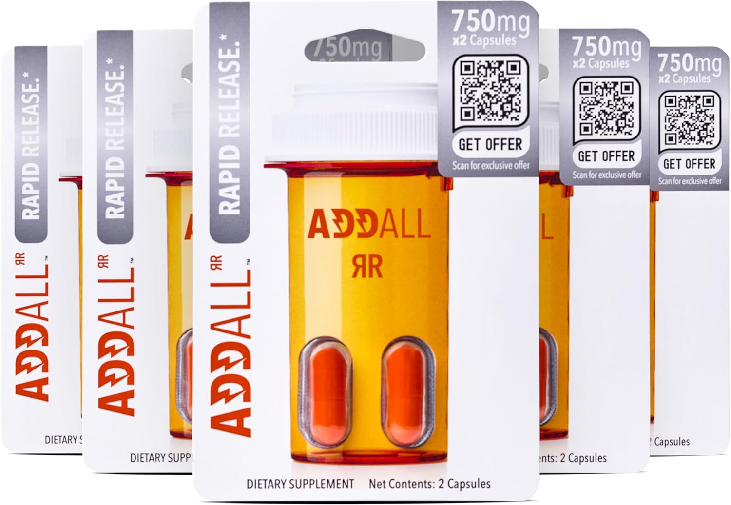 Rapid Release Supplement (5 Pack) #1 Effective Alternative Brain Supplement Substitute Pills Nootropic & Energy | No Crash | Science Backed Formula | USA Made