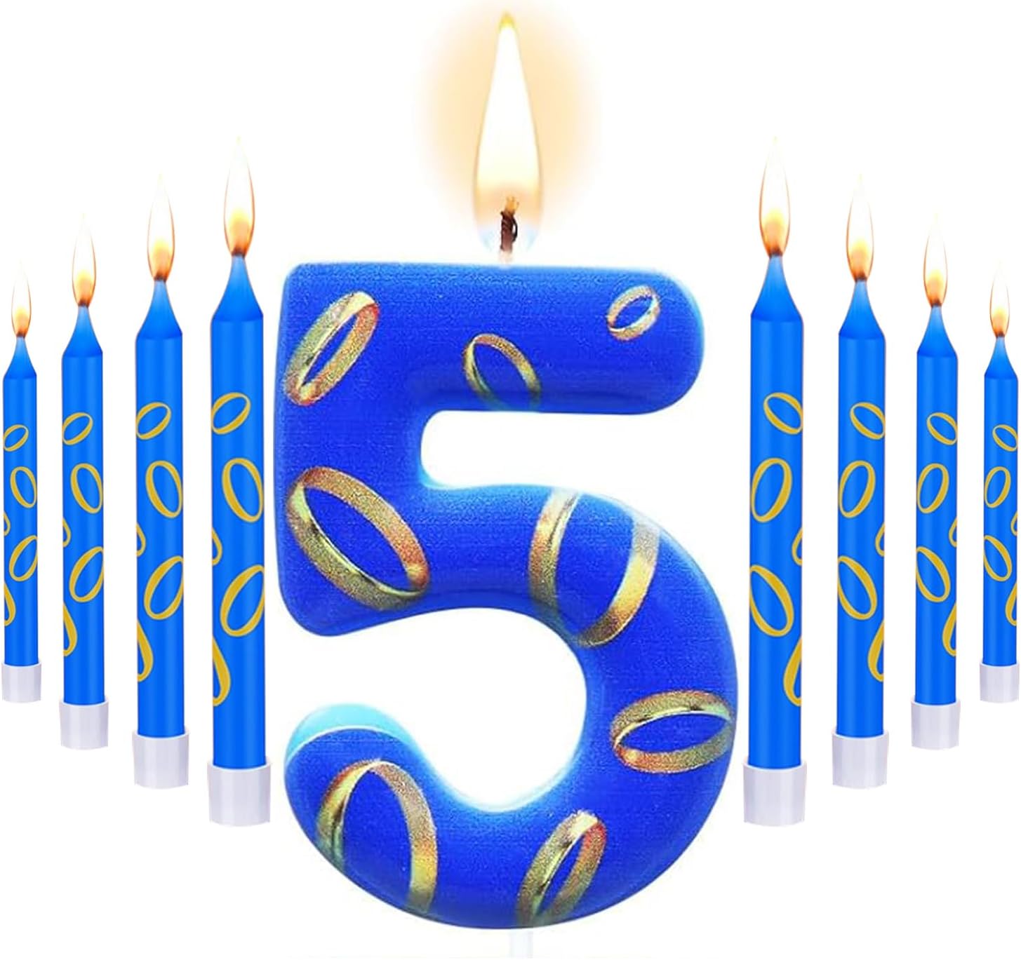 5th 4th 6th Cake Topper, 13 PCS Cartoon Cake Decorations Birthday Number 5 Cupcake Birthday Party Cake Decorations Supplies for Boys Girls Kids (5 Year)