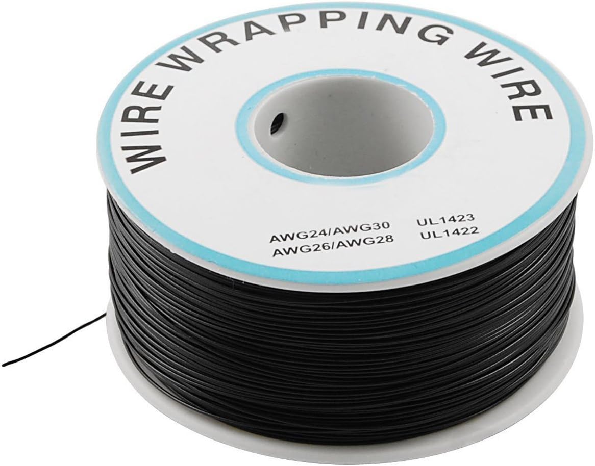 YXQ P/N B-30-1000 30AWG Tin Plated Copper Wire Wrapping Wire Cable Reel Black 305M