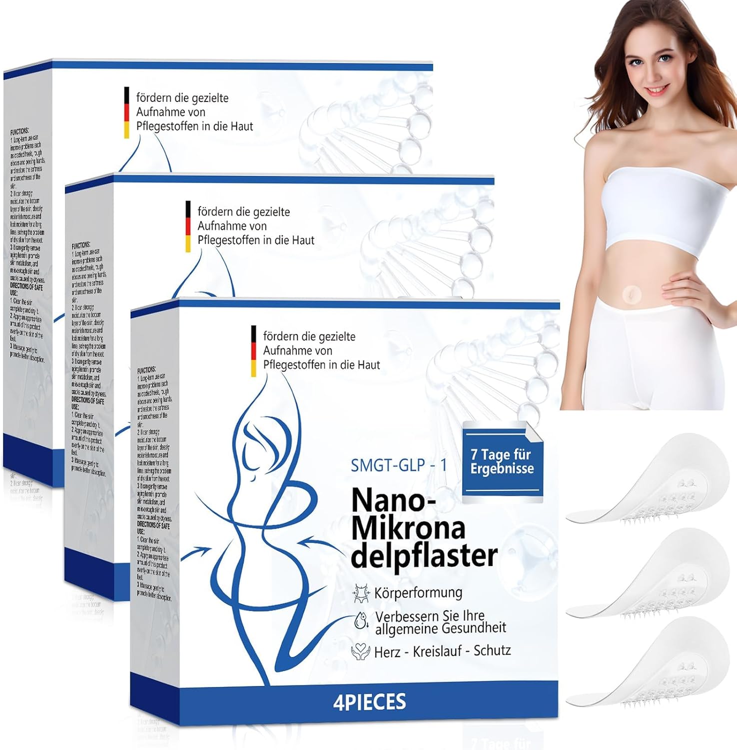 12Pcs Nano Microneedle Patch, Trim Patch Plaster, Slimming Patches for Weight Loss, Natural Ingredients for Women & Men, Gentle & Safe, Improves Circulation for Smooth Texture & Silhouette