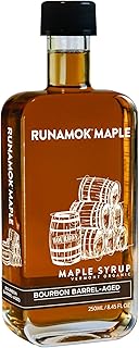 Runamok Organic Bourbon Barrel Aged Maple Syrup - Vermont Maple Syrup, Pure Maple Syrup for Cocktails, Cheese Pairing & Perfect To Be Used As Pancake Syrup, Maple Syrup Organic | 8.45 Fl Oz (250mL)