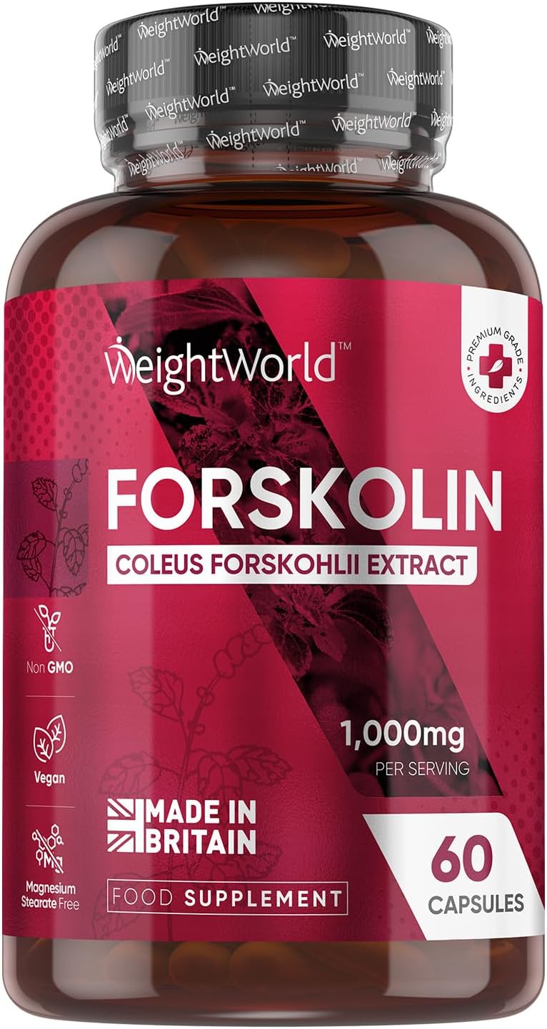 Forskolin Capsules 1000mg - 60 Vegan Capsules - Coleus Forskohlii Extract - Suitable for Keto & Low Carb Diets - Allergen-Free & Non-GMO - Forskolin Supplement for Men & Women
