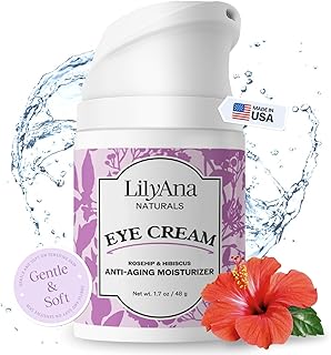 LilyAna Naturals Eye Cream for Dark Circles and Puffiness, Under Eye Cream for Wrinkles and Bags, Anti Aging Eye Cream helps Improve Dryness; for Sensitive Skin - 1.7 oz - Made in USA