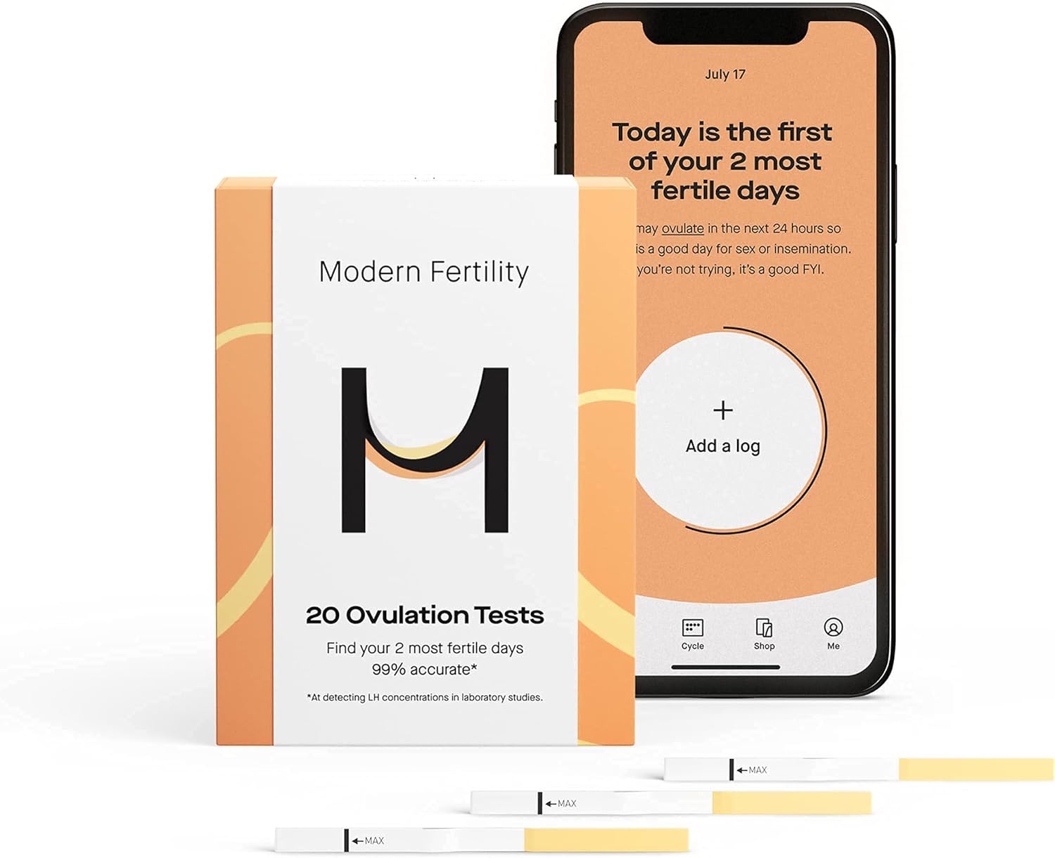 Modern Fertility Ovulation Test | Reliable at-Home Test Helps You Identify Fertile Days, Predict Ovulation, and Get in Sync with Your Cycle, FSA HSA Approved | 20 Test Strips