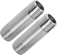 304 Stainless Steel Nipple Pipe Fitting 3/4" NPT X 3/4" NPT Male Thread Cast Pipe Fittings 2" 50mm Length (pack of 2)