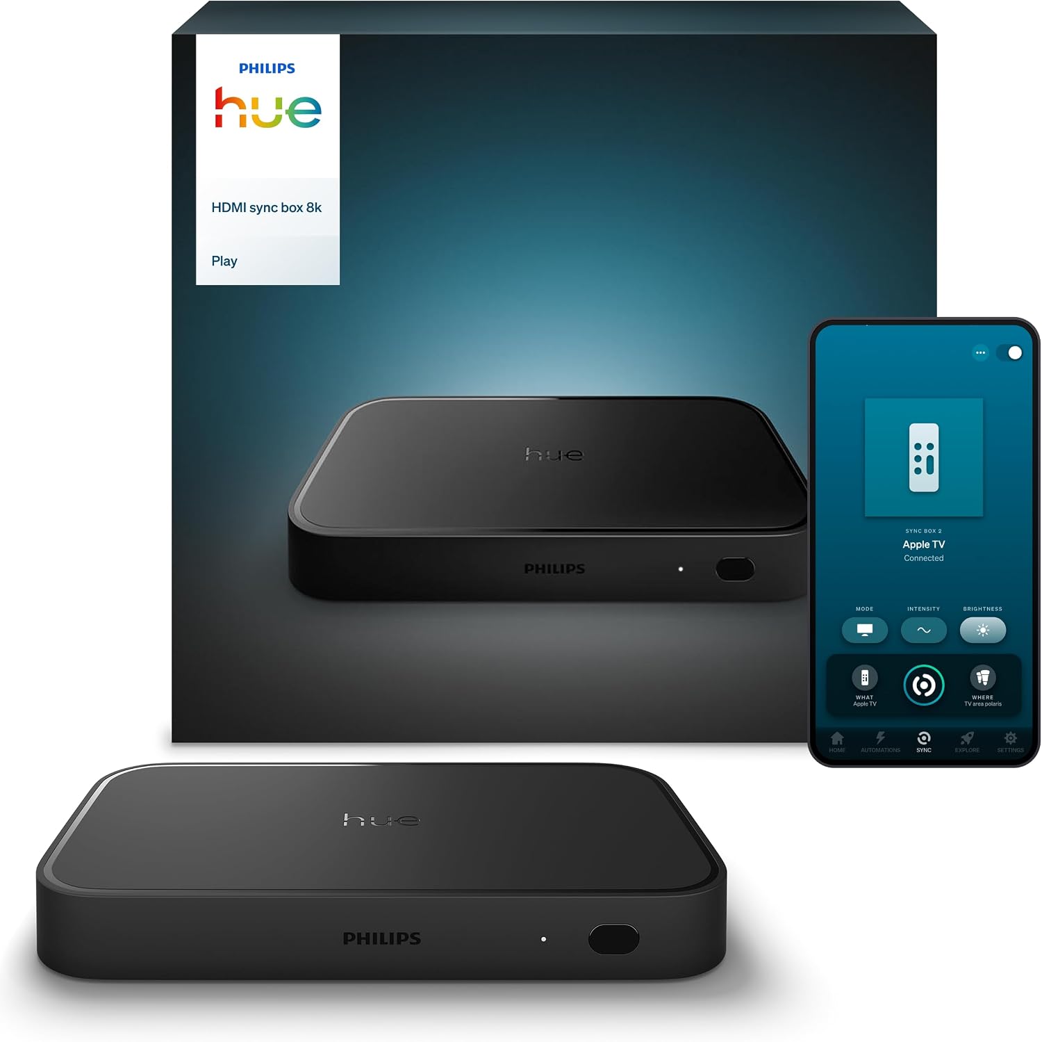 Philips Hue Play HDMI Sync Box 8K, LED Lighting Control, Black