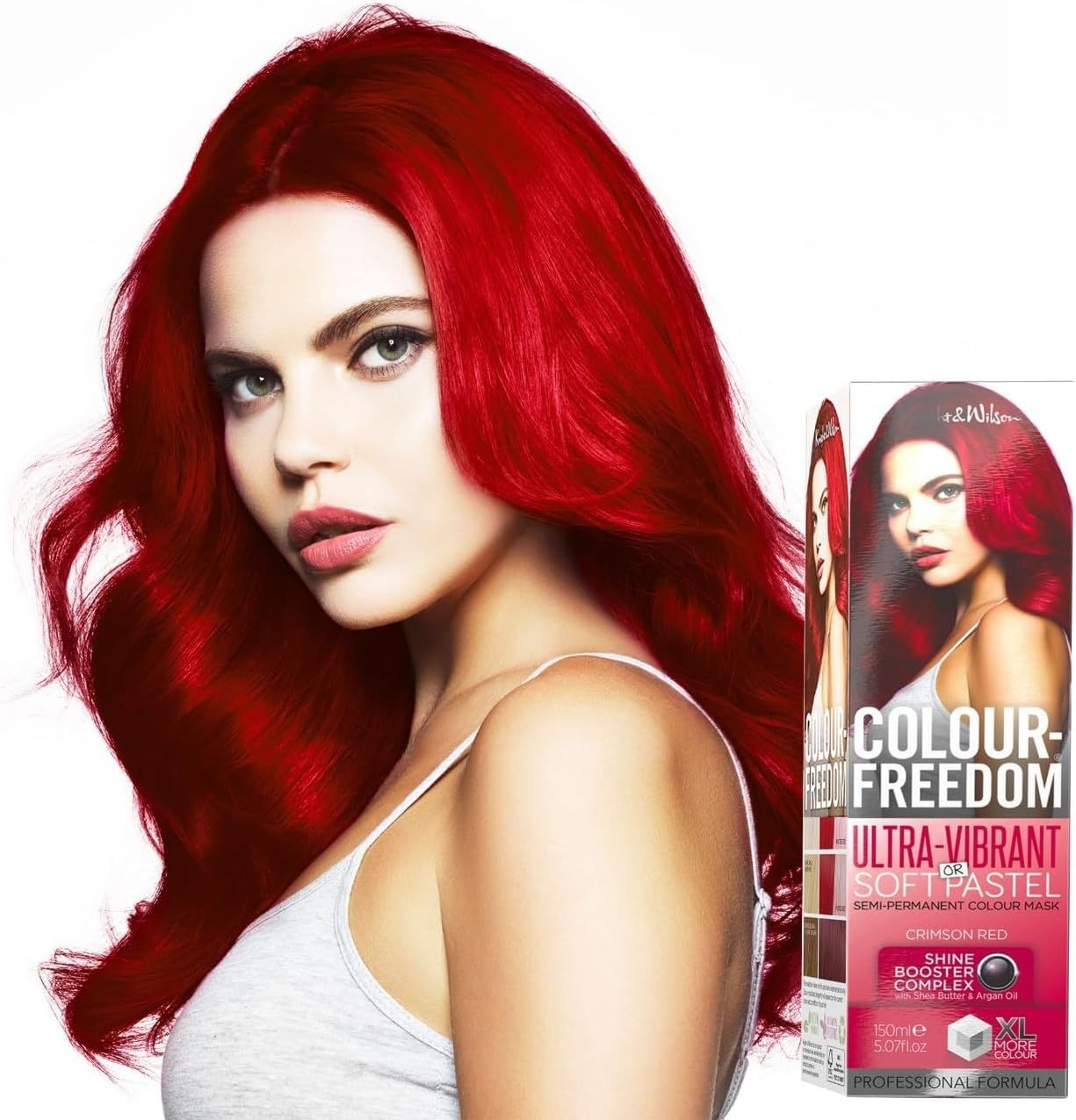 Colour-Freedom Crimson Red Ultra Vibrant or Soft Pastel Semi-Permanent Colour Mask – With Shine Booster Complex