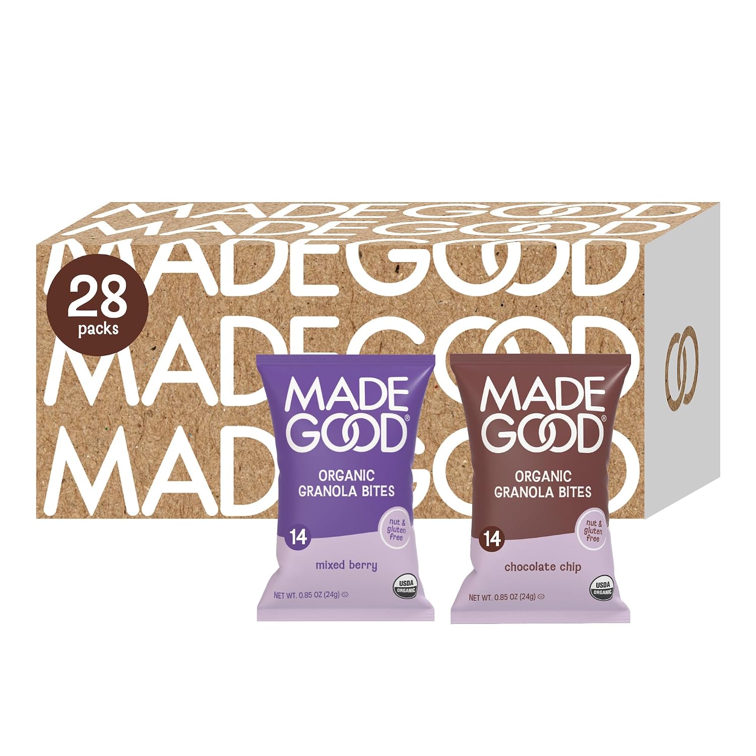 MadeGood Granola Bites Variety 28-Pack, Chocolate Chip and Mixed Berry