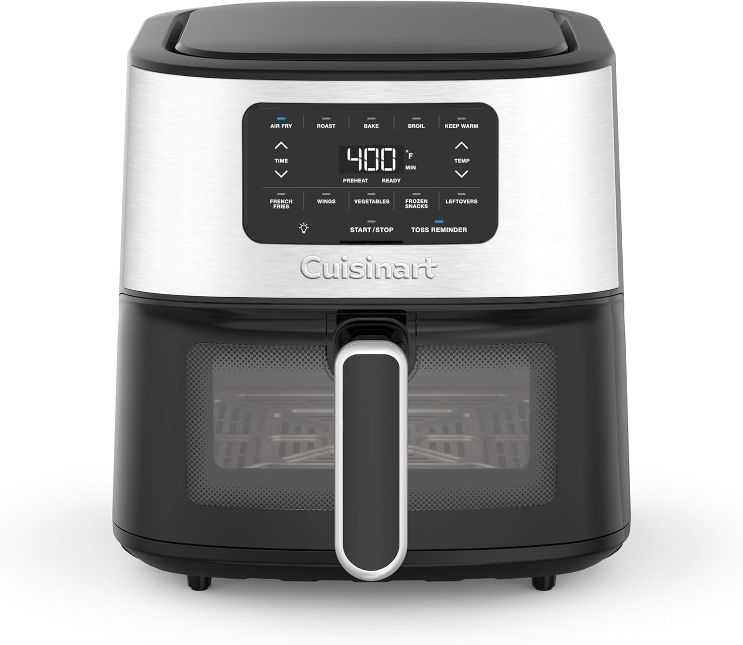 Cuisinart Air Fryer Oven – 6-Qt Basket Stainless Steel Air Fryer – Dishwasher-Safe Parts with 5 Presets – Roast, Bake, Broil, Air Fry and Keep Warm – Quick & Easy Meals – AIR-200