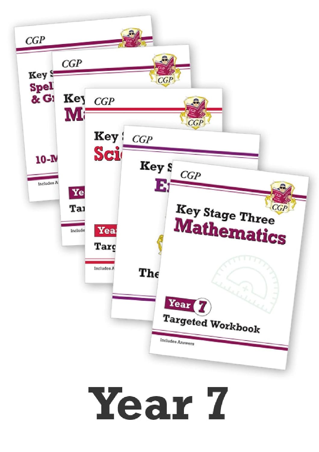 KS3 Year 7 Complete Back to School Workbook Bundle - Ages 11-12 ((CGP KS3 Revision))