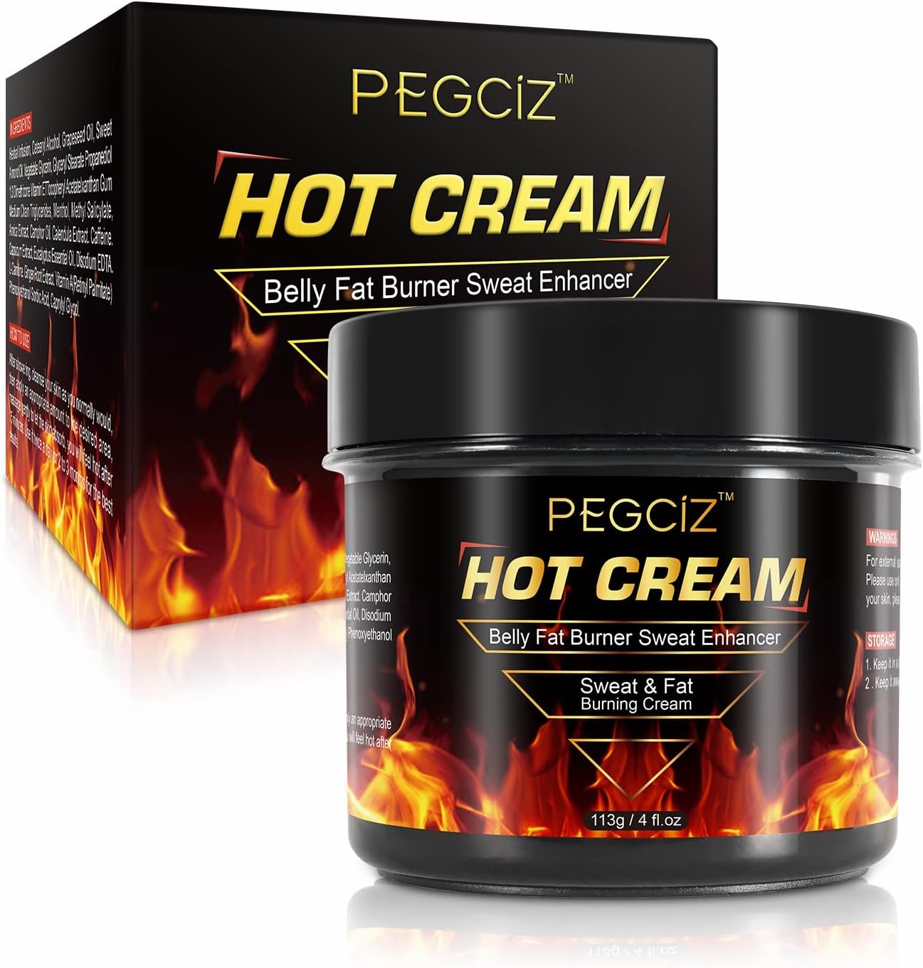 Hot Sweat Cream, Cellulite Cream for Belly, Thighs, Legs, Abdomen, Arms and Buttocks Fat Burner for Women and Men, 7 Day Flash
