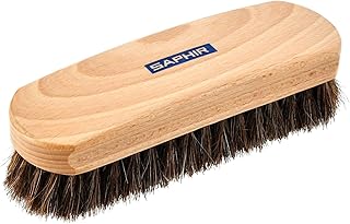 Saphir Natural Horsehair Brush - Shoe Polish Brush for Cleaning, Polishing & Buffing Leather Shoes - 7" (18cm)