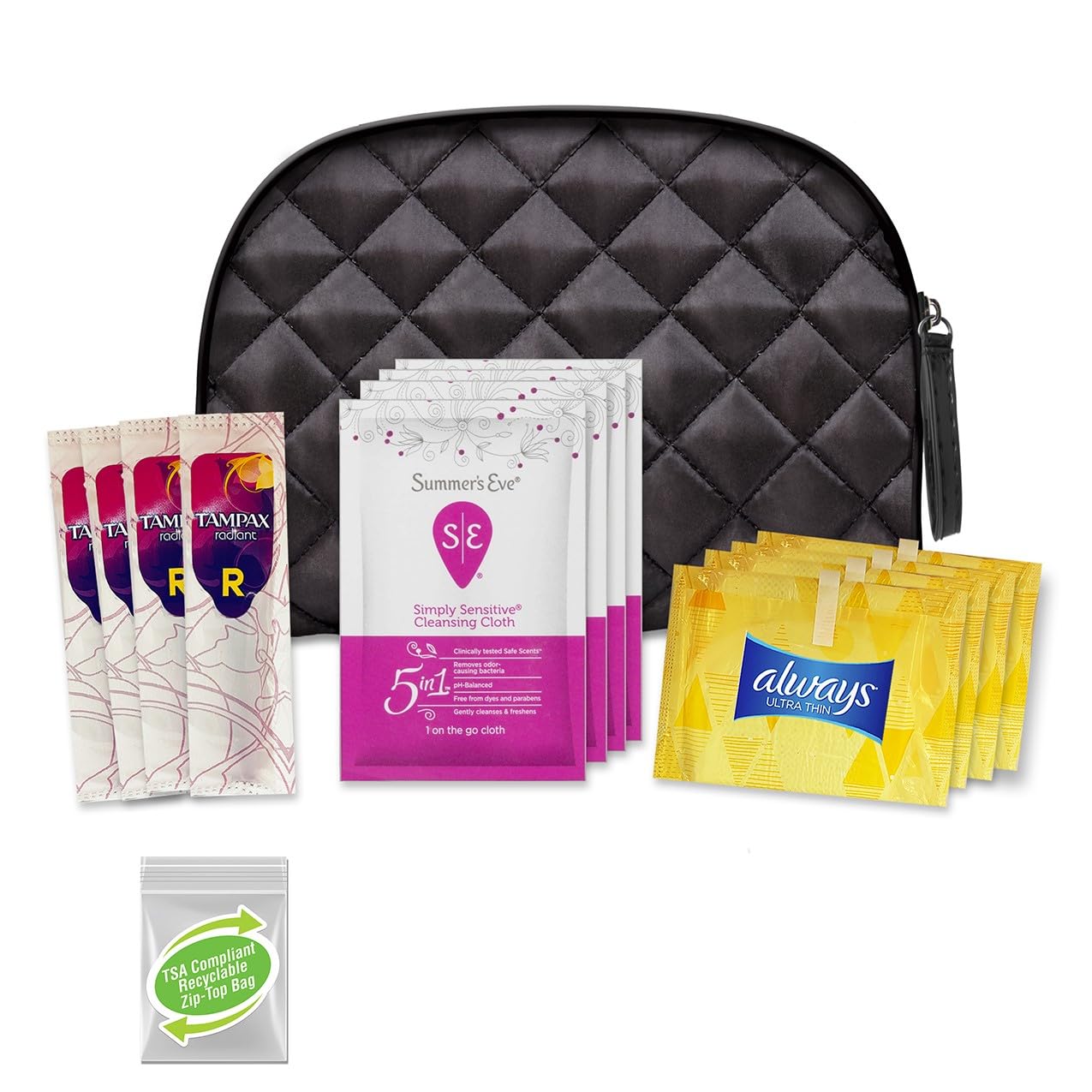 Convenience Kits International Women’s “On-The-Go” Feminine Care Travel Essentials Featuring: Popular Brands You Know and Trust