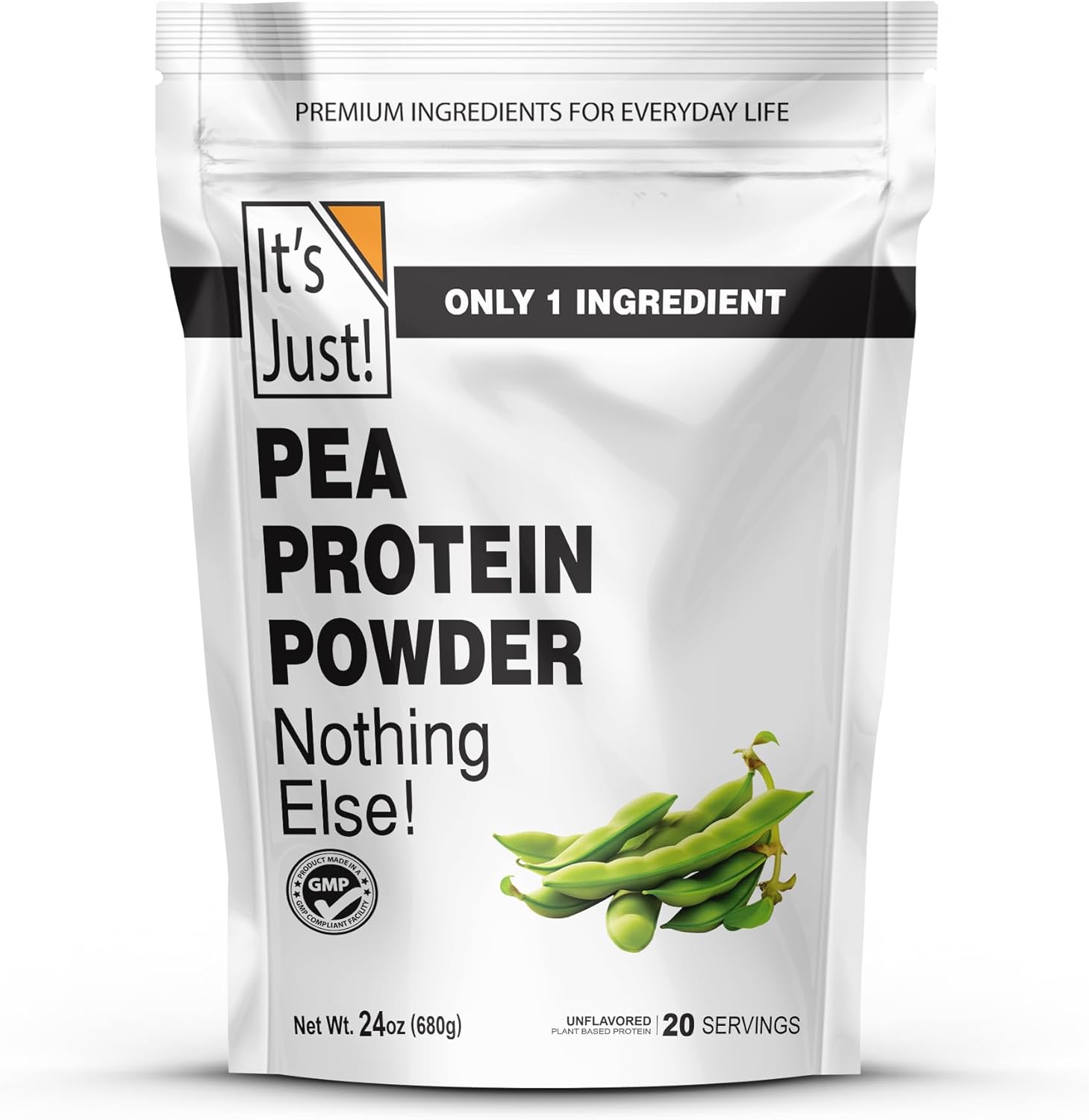 It's Just! - 100% Pea Protein, Vegan Plant Based, Grown in Canada, Premium Quality, Smooth Texture, Non-GMO, Gluten Free, Keto Friendly (1.5 Pound, Unflavored)