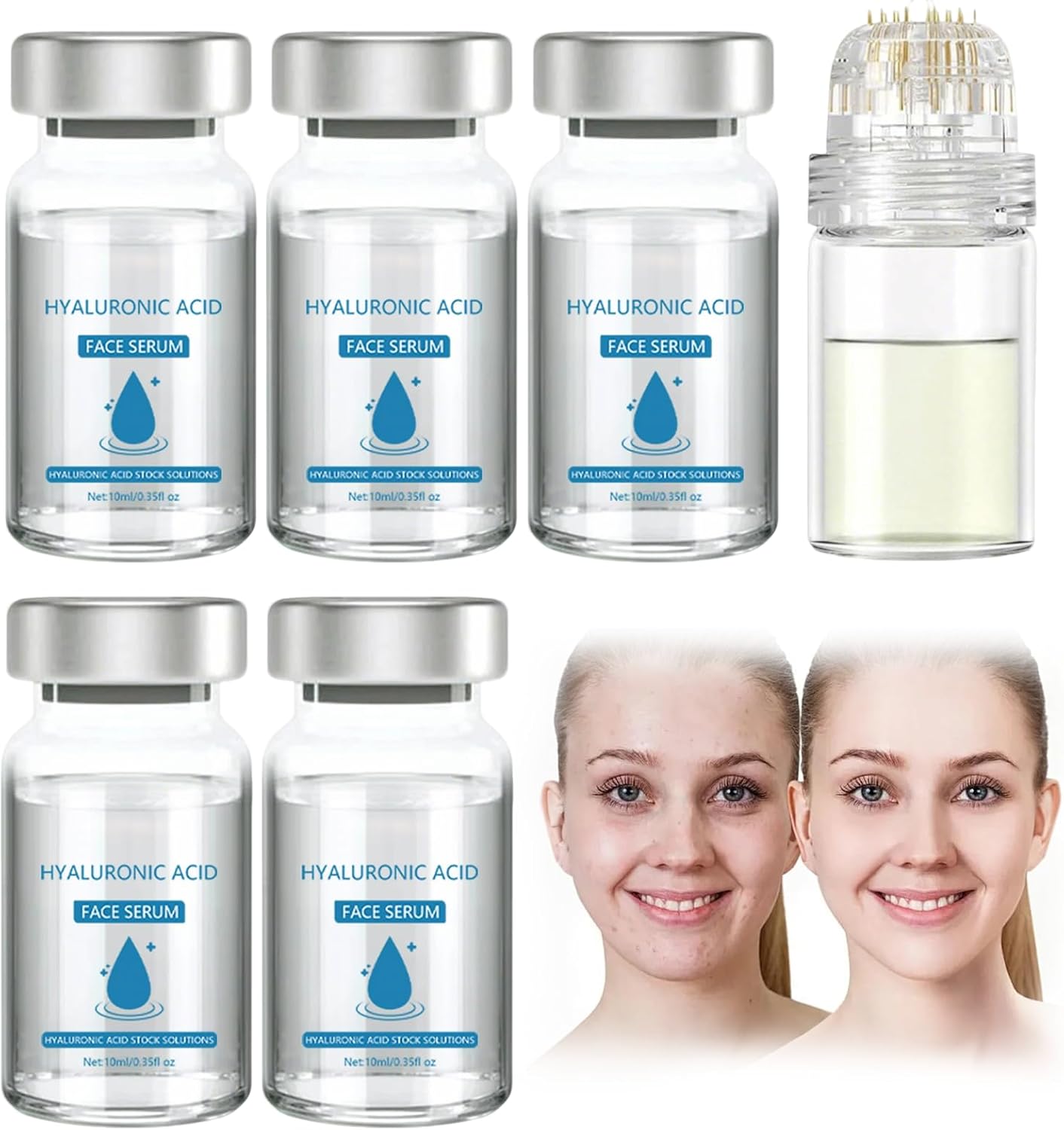 XdealCozyxc 6PCS Micro Infusion Kit, Facial System Serum Beauty Kit for Repair Skin Deep