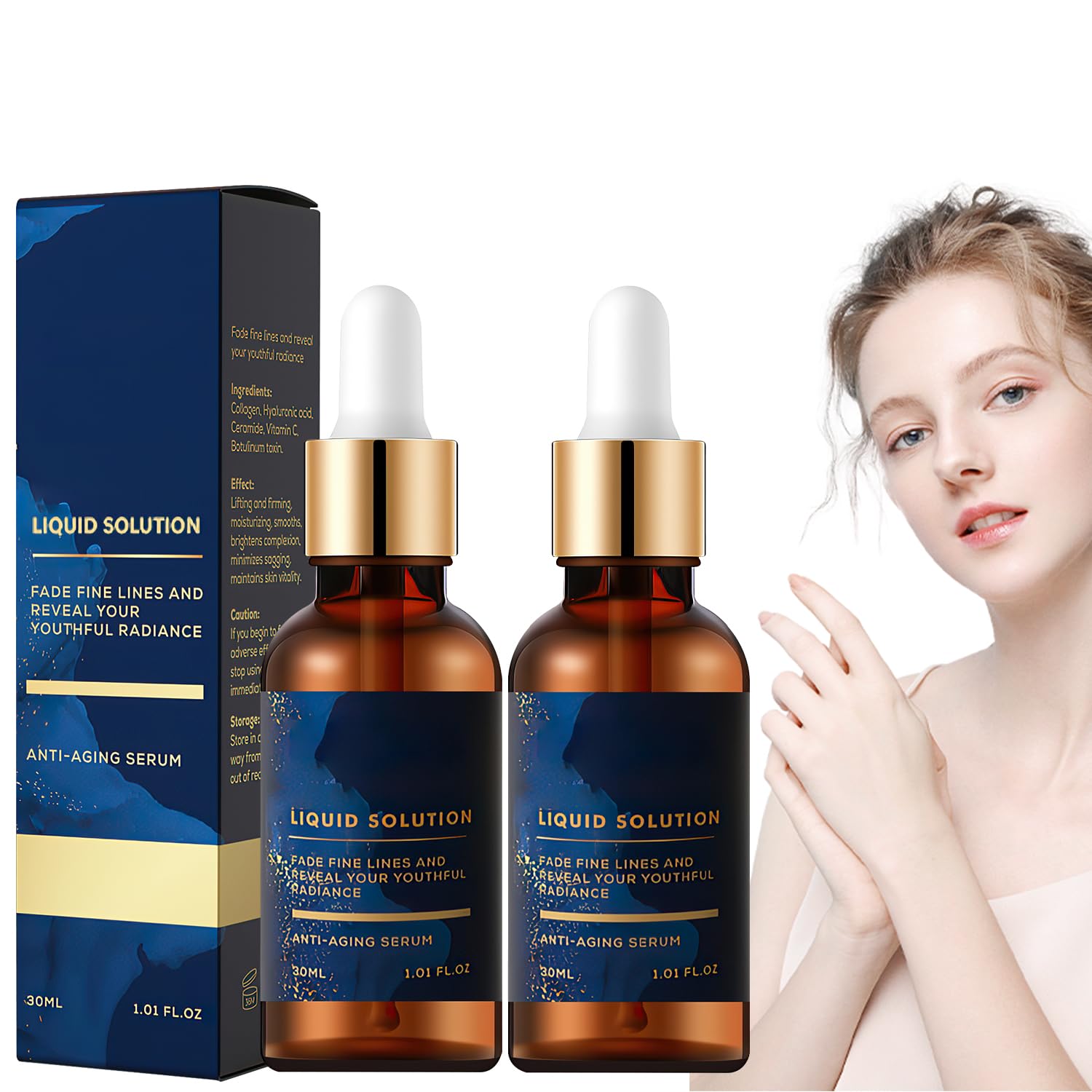 Face Serum, Vitamin C & E Serum, Boost Skin Collagen, Face Tightening, Reduce Wrinkles & Plump Skin(2pcs)
