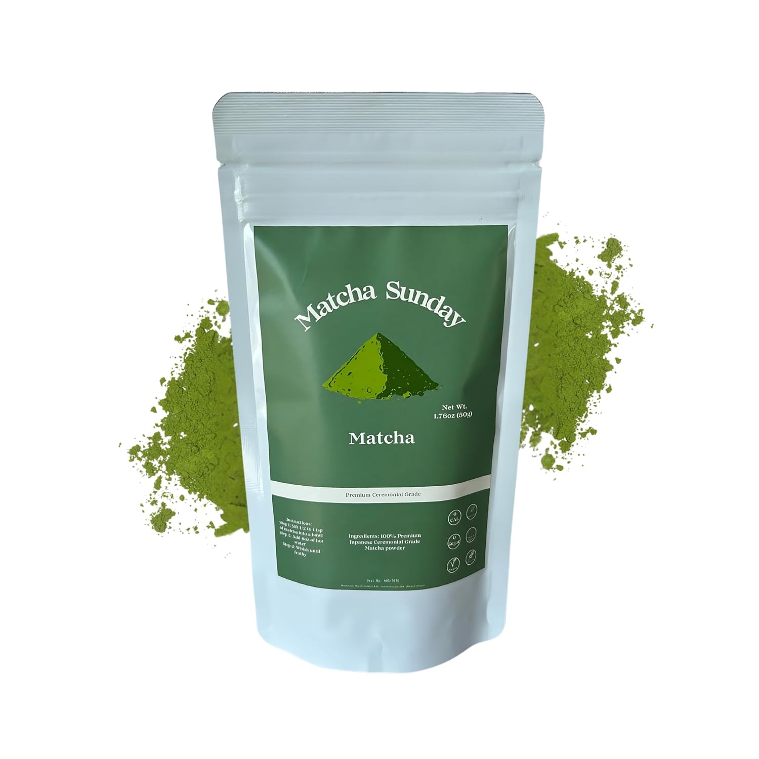 Matcha Sunday Ceremonial Grade Matcha - Kyoto, Japan - Finely Ground Green Tea Powder - Vibrant Green (50g/ 1.75oz)