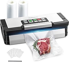 90Kpa Powerful Vacuum Sealer, with 10-in-1 Functions,Double Seal & Double Pump,Built-in Cutter&Hose, Vacuum Sealer Machine for Food with Bags Storage, Stainless Steel